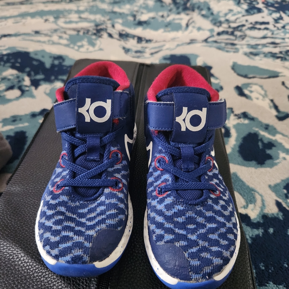 Nike Toddler Kids KD Trey 5 CW1064-402 Blue Sneaker Shoes Hook And Loop Size 12C